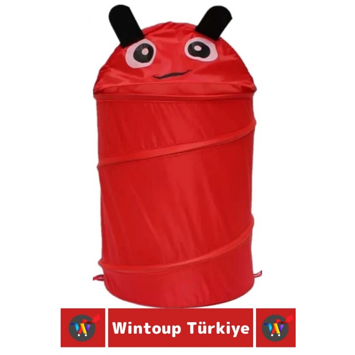 Premium Hafif Kompakt Geniş Hacimli Katlanabilir İlgi Çekici Çocuk Sevimli Oyuncak Çamaşır Sepeti