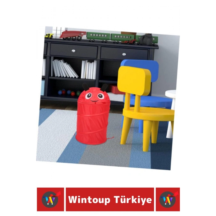 Premium Hafif Kompakt Geniş Hacimli Katlanabilir İlgi Çekici Çocuk Sevimli Oyuncak Çamaşır Sepeti