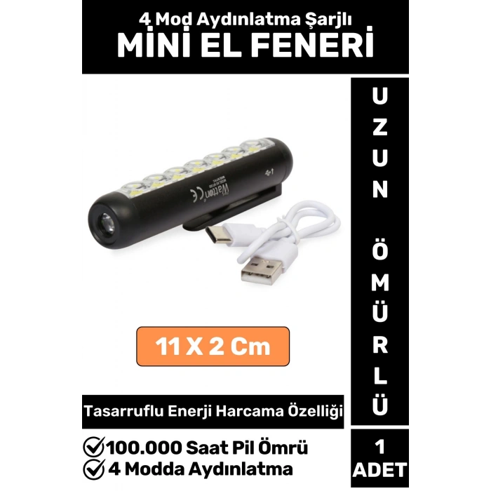 Profesyonel Kamp Avcı Güvenlik Okul Deprem 4 Modda Aydınlatma Güçlü Işık Mini EL FENERİ