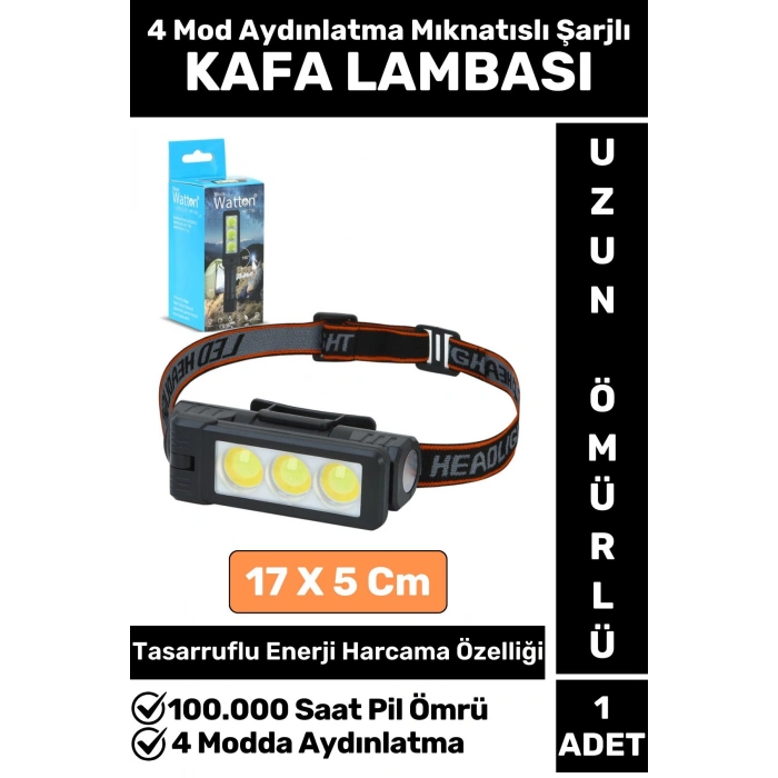 Profesyonel Kamp Avcı Güvenlik Balıkçı Deprem 4 Modda Aydınlatma Güçlü Işık Mıknatıslı KAFA LAMBASI