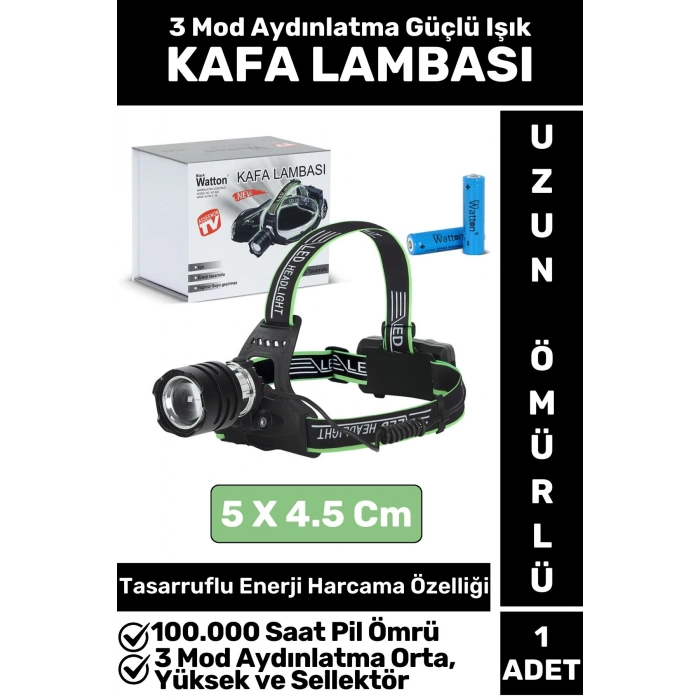 Profesyonel Kamp Avcı Balıkçı Deprem 3 Mod Aydınlatma Yüksek Mesafe Güçlü Işık KAFA LAMBASI
