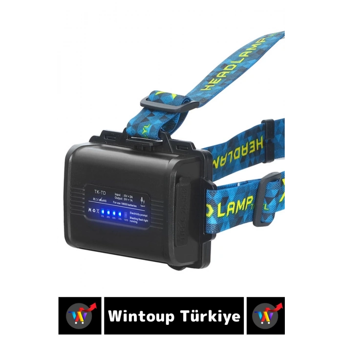 Profesyonel Kamp Avcı Balıkçı Deprem 5 Mod Aydınlatma 12000 Lümen Güçlü Işık KAFA LAMBASI