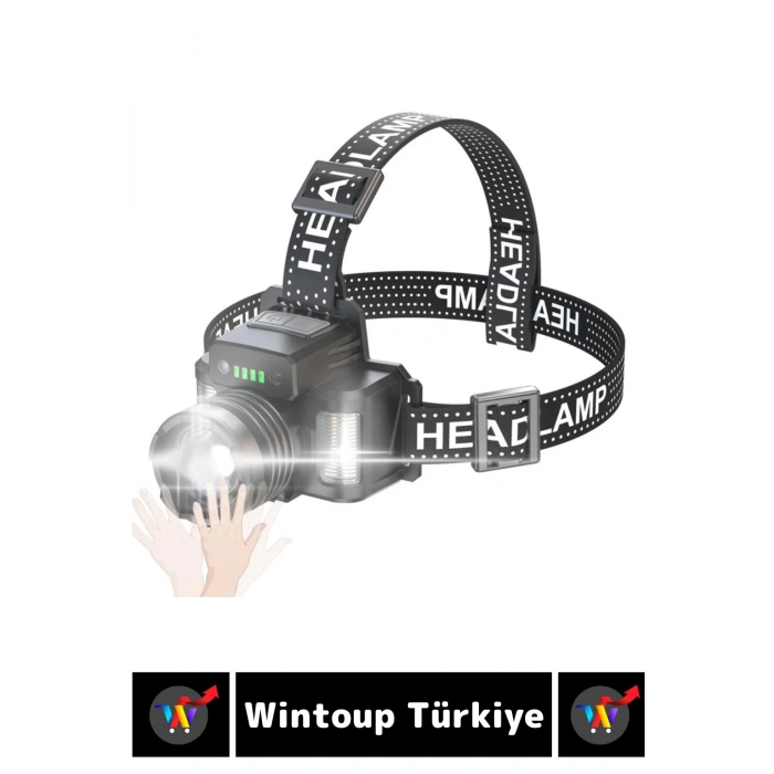 Profesyonel Kamp Avcı Balıkçı Deprem Yüksek Mesafeli 6000 Lümen Güçlü Işık Sensörlü KAFA LAMBASI