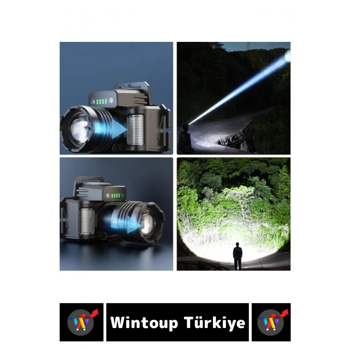 Profesyonel Kamp Avcı Balıkçı Deprem Yüksek Mesafeli 6000 Lümen Güçlü Işık Sensörlü KAFA LAMBASI