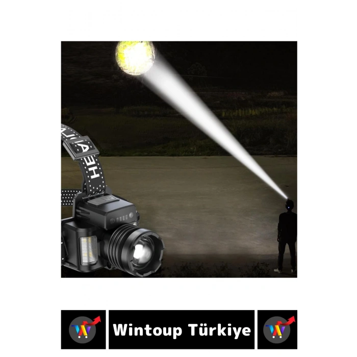 Profesyonel Kamp Avcı Balıkçı Deprem Yüksek Mesafeli 6000 Lümen Güçlü Işık Sensörlü KAFA LAMBASI