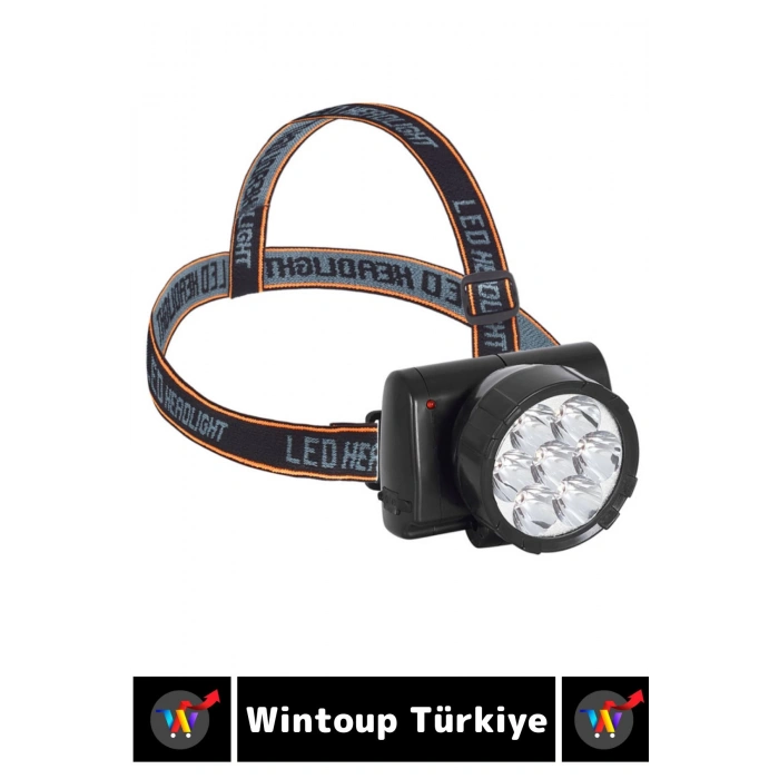 Profesyonel Kamp Avcı Balıkçı Deprem Güçlü Işık 2 Mod Aydınlatma Şarjlı 7 LEDli KAFA LAMBASI