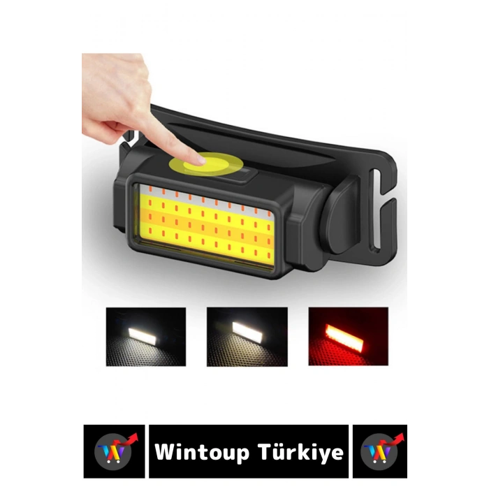 Profesyonel Kamp Avcı Balıkçı Deprem Güçlü Işık 5 Mod Aydınlatma Şarjlı 50 LED KAFA LAMBASI