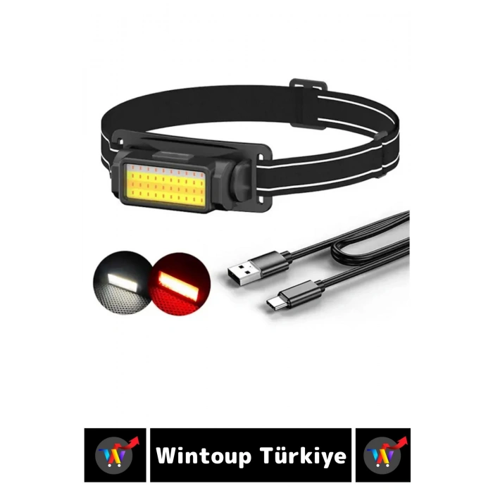 Profesyonel Kamp Avcı Balıkçı Deprem Güçlü Işık 5 Mod Aydınlatma Şarjlı 50 LED KAFA LAMBASI