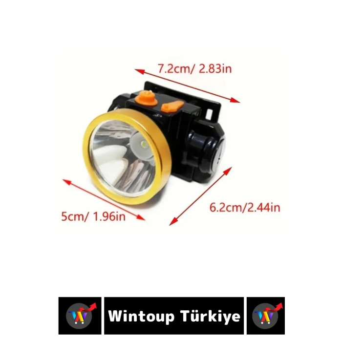 Profesyonel Kamp Avcı Balıkçı Deprem Güçlü Işık 2 Mod Aydınlatma Şarjlı Parlak Led Kafa Lambasi