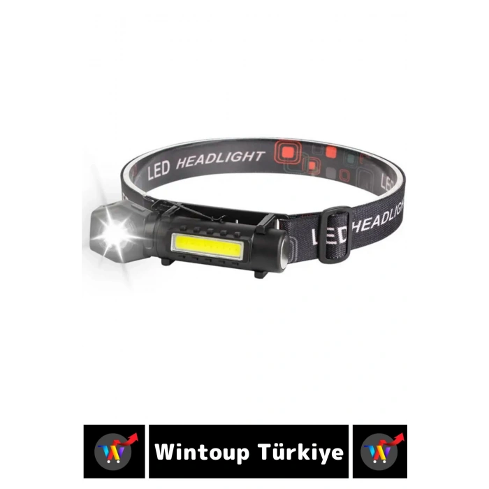 Profesyonel Kamp Avcı Balıkçı Deprem Güçlü Işık Mıknatıslı Sabitleme Şarjlı 215 Lümen KAFA LAMBASI