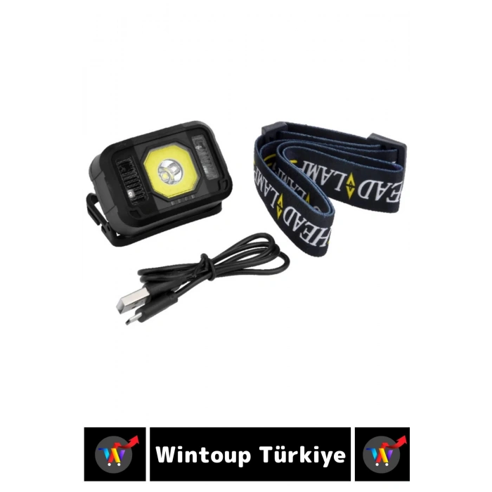 Profesyonel Kamp Avcı Balıkçı Deprem Güçlü Işık Sinyal LED Şarjlı Powerled KAFA LAMBASI