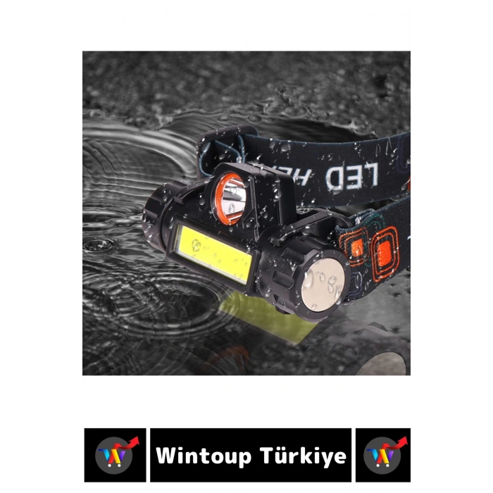 Profesyonel Kamp Avcı Balıkçı Deprem Güçlü Işık Mıknatıslı Sabitleme Şarjlı Powerled KAFA LAMBASI