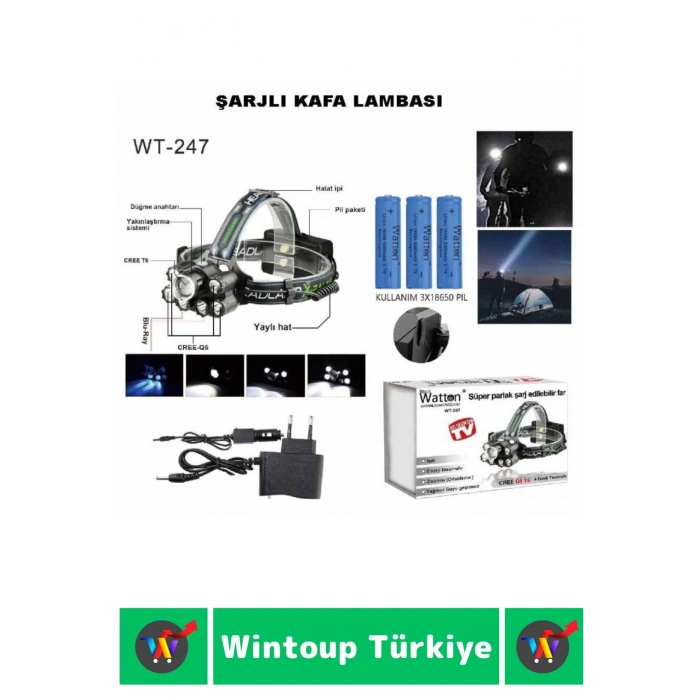 Profesyonel Kamp Balıkçı Deprem Güçlü Işık 8 Mod Yüksek Mesafeli Güçlü KAFA LAMBASI
