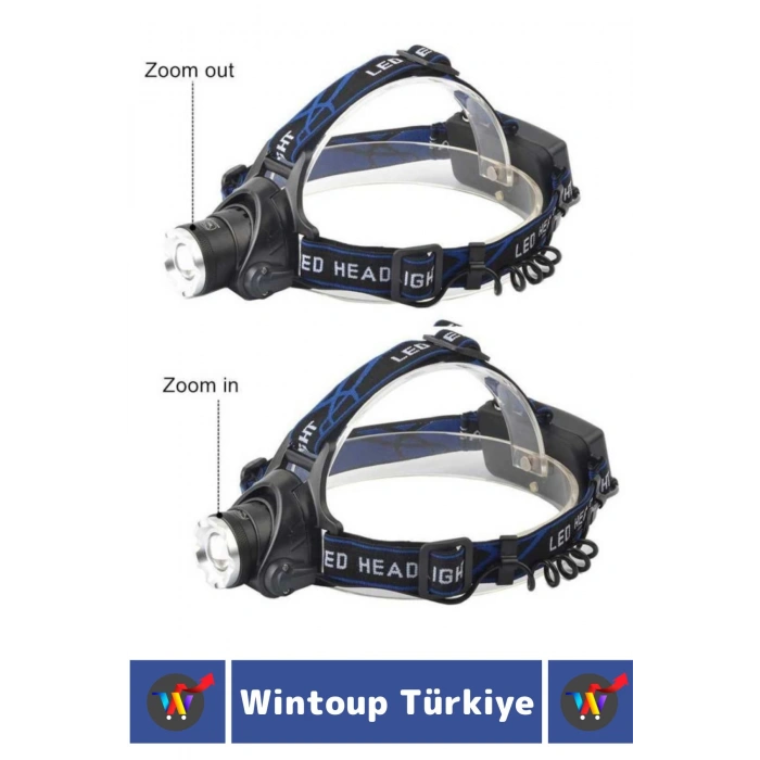 Profesyonel Kamp Avcı Balıkçı Deprem Güçlü Işık 3 Mod Yüksek Mesafeli Zoomlu Güçlü KAFA LAMBASI