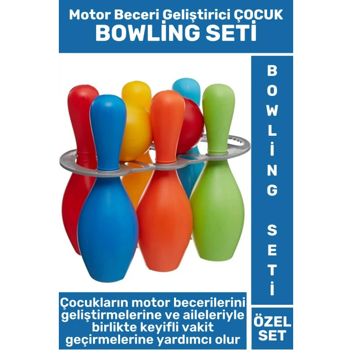 Premium Eğlenceli Motor Beceri Koordinasyon Geliştirici 6+2 Parça Çocuk BOWLİNG SETİ