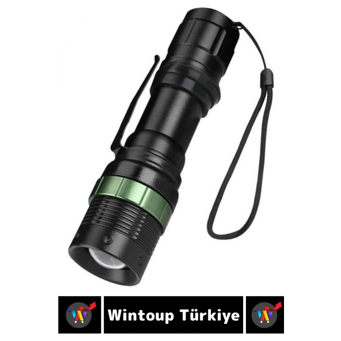 Özel Kompakt Kamp Avcı Balıkçı Deprem Enerji Tasarruflu 3 Modlu Zoomlu Güçlü Beyaz Işık EL FENERİ