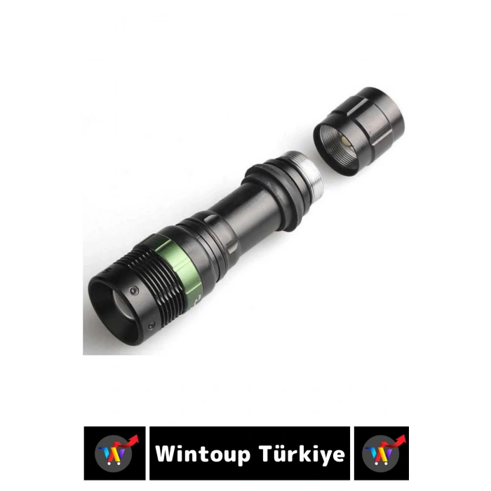 Özel Kompakt Kamp Avcı Balıkçı Deprem Enerji Tasarruflu 3 Modlu Zoomlu Güçlü Beyaz Işık EL FENERİ