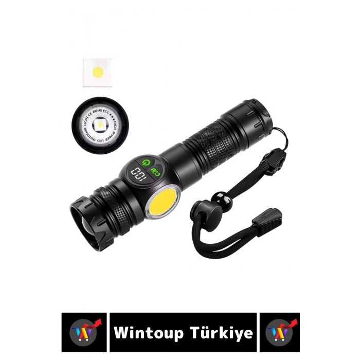 Premium Kamp Avcı Deprem Balıkçı Güvenlik 9 Modlu Uzun Mesafeli Güçlü Işık Şarjlı EL FENERİ