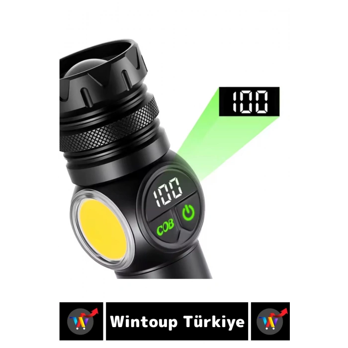 Premium Kamp Avcı Deprem Balıkçı Güvenlik 9 Modlu Uzun Mesafeli Güçlü Işık Şarjlı EL FENERİ