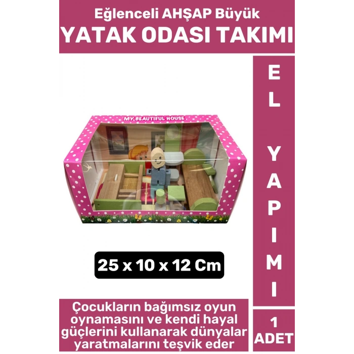 Premium Çocuk Eğlenceli Hayal Dünyası Beceri Geliştirici El Yapımı Ahşap Büyük YATAK ODASI TAKIMI