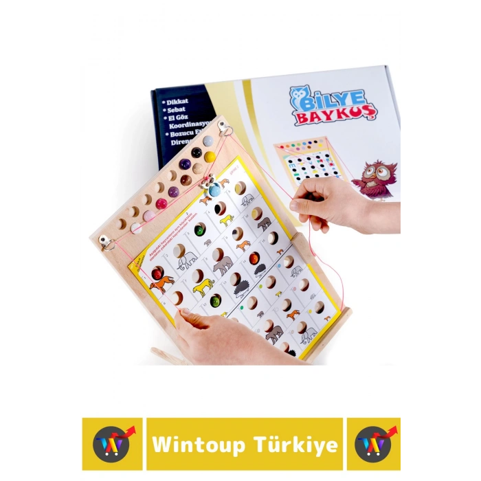 Premium Eğlenceli Görsel Algı Dikkat Zeka Hafıza El-Göz Koordinasyonu Geliştirici Oyun BİLYE BAYKUŞ