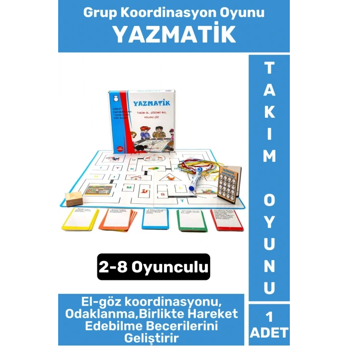 Premium Eğlenceli El-Göz Koordinasyon Takım Olabilme Beceri Geliştirici Grup Oyunu YAZMATİK