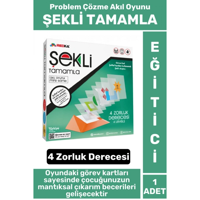 Eğlenceli Eğitici Görsel Algı Zeka Problem Çözme Becerisi Geliştirici Çocuk Oyun ŞEKLİ TAMAMLA
