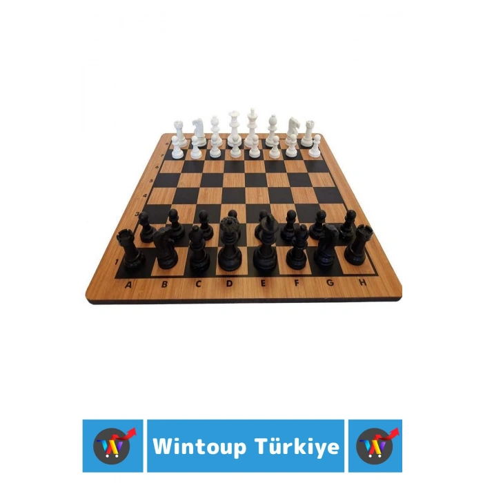 Zihinsel Gelişim Mantık Odaklanma Öngörü Problem Çözme Becerisi Ahşap Platform Plastik Taşlı SATRANÇ