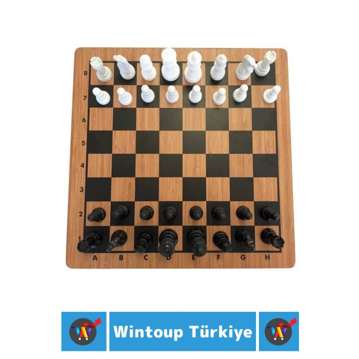 Zihinsel Gelişim Mantık Odaklanma Öngörü Problem Çözme Becerisi Ahşap Platform Plastik Taşlı SATRANÇ