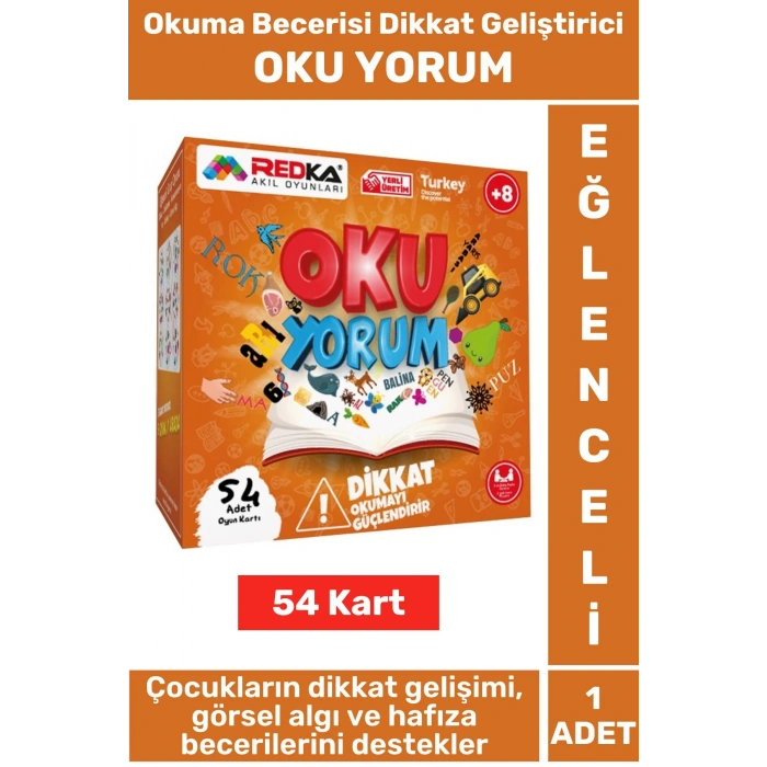Premium Eğitici Dikkat Hafıza Okuma Becerisi Görsel Algı Geliştirici Eğlenceli Çocuk Oyun OKU YORUM