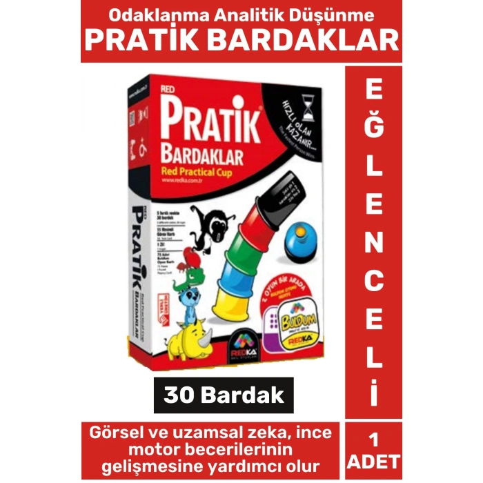 Eğitici Görsel Algı Uzamsal Zeka Gelişimi Analitik Düşünme Odaklanma Eğlenceli PRATİK BARDAKLAR