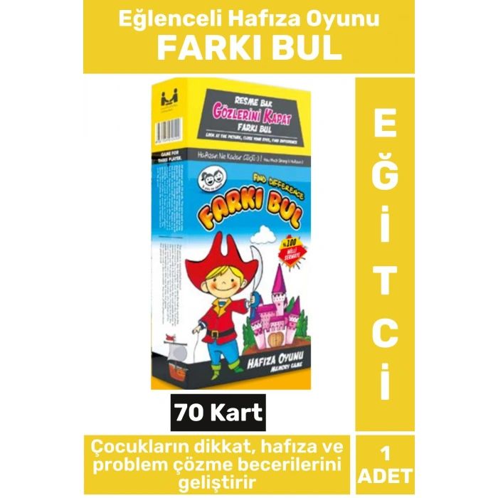 Premium Eğitici Dikkat Hafıza Problem Çözme Beceri Geliştirici Eğlenceli Çocuk Oyun FARKI BUL