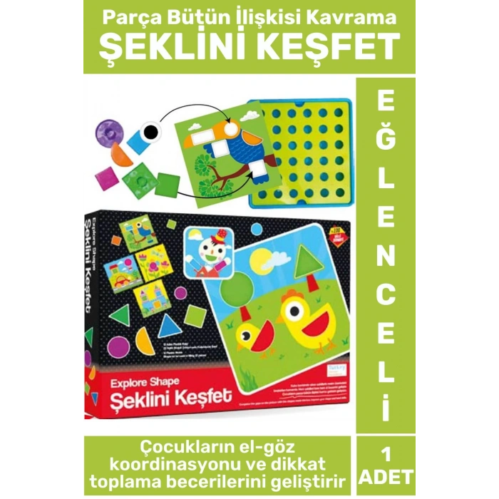 Premium Eğlenceli El Göz Koordinasyon Parça Bütün İlişkisi Kavrama Çocuk Eğitici Oyun ŞEKLİNİ KEŞFET