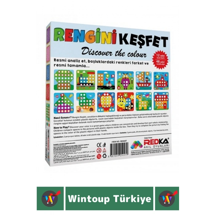 Premium Eğlenceli El Göz Koordinasyon Parça Bütün İlişkisi Kavrama Çocuk Eğitici Oyun RENGİNİ KEŞFET