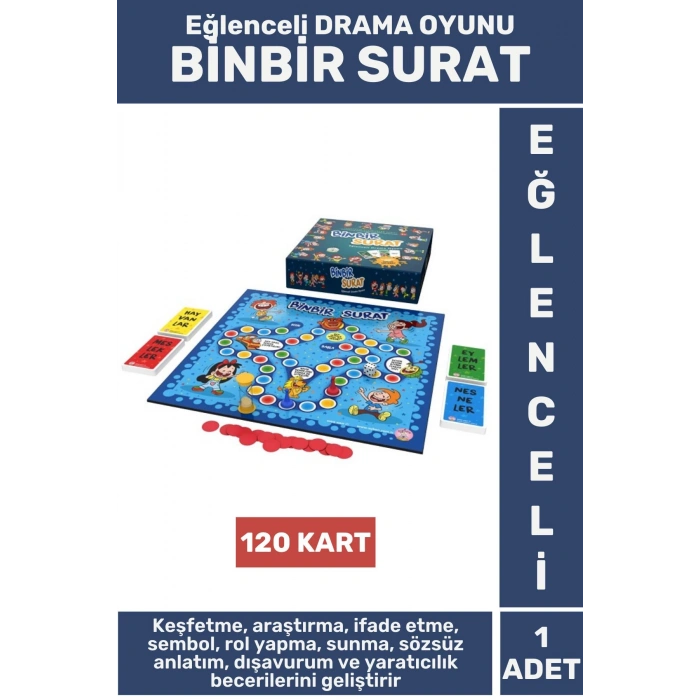 Premium Eğitici Drama Rol Yapma Yaratıcılık İfade Etme Beceri Eğlenceli Drama Oyunu BİNBİR SURAT