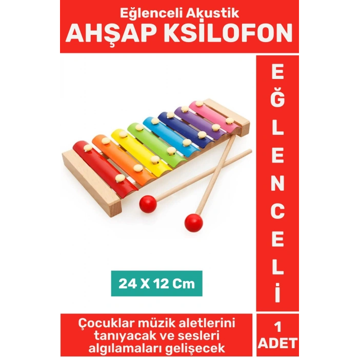 Premium Eğlenceli Eğitici Müzik Aletleri Ses Algısı Tanıma Tın Ton Ayarlı Çocuk Oyun AHŞAP KSİLOFON