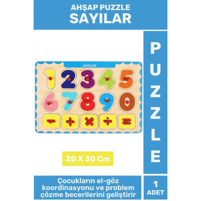 Premium Eğlenceli Eğitici Görsel Algı Problem Çözme Becerisi Çocuk Puzzle SAYILAR