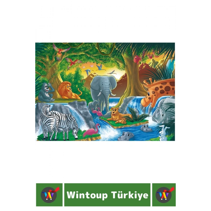 Eğlenceli Eğitici Görsel Algı Problem Çözme Becerisi Çocuk Puzzle 24 Prça Büyük Boy ORMAN HAYVANLARI