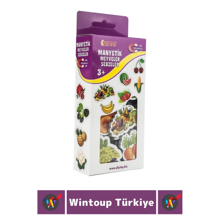 Premium Eğitici Görsel Algı El-Göz Koordinasyon Meyve Sebze Öğrenim 30 Parça MANYETİK MEYVE SEBZELER