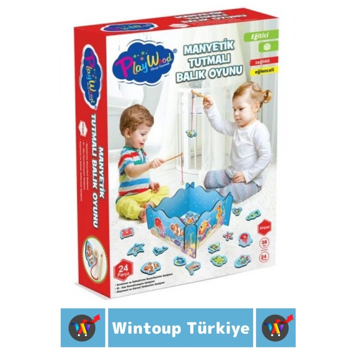 Eğitici El-Göz Koordinasyonu Parça Bütün İlişkisi Eğlenceli Havuzlu Ahşap MANYETİK BALIK TUTMA OYUNU