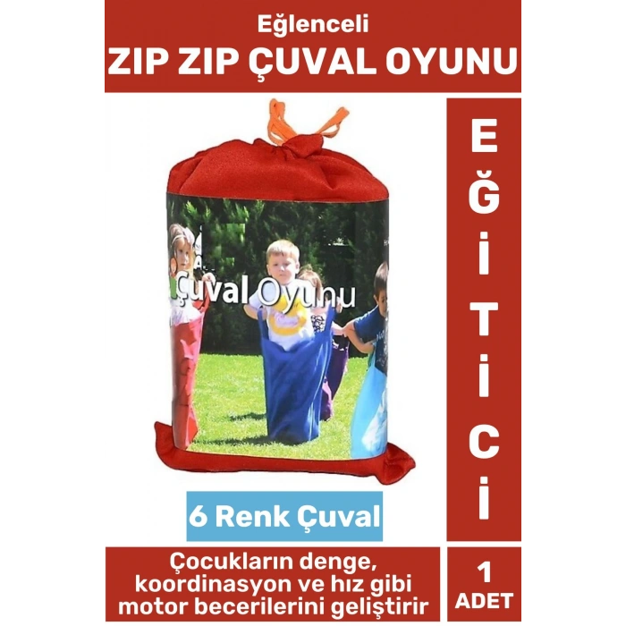 Eğlenceli Denge Koordinasyon Hız Refleks Gelişimi Sosyalleşme Takımdaşlık Çocuk ZIP ZIP ÇUVAL OYUNU