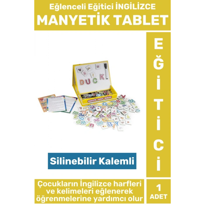 El-Göz Koordinasyonu Harf Kelime Dil Öğretici Silinebilir Yazı Kalemli MANYETİK TABLET İNGİLİZCE