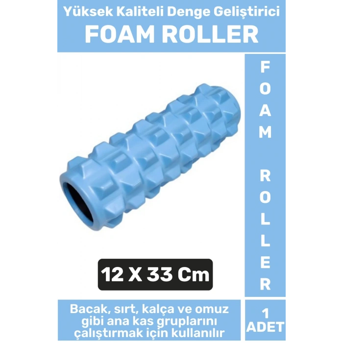 Premium Fitness Aerobik Denge Stabilite Kas Esnekliği Geliştirici Kadın Erkek Foam Roller 33 Cm