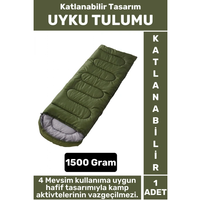 Kompakt 4 Mevsim Kullanıma Uygun Sıcak Tutan 190 x 70 Cm Çift Kişilik Kamp KATLANABİLİR UYKU TULUMU