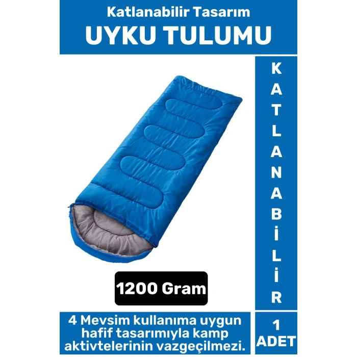 Kompakt 4 Mevsim Kullanıma Uygun Sıcak Tutan 190 x 70 Cm Çift Kişilik Kamp KATLANABİLİR UYKU TULUMU