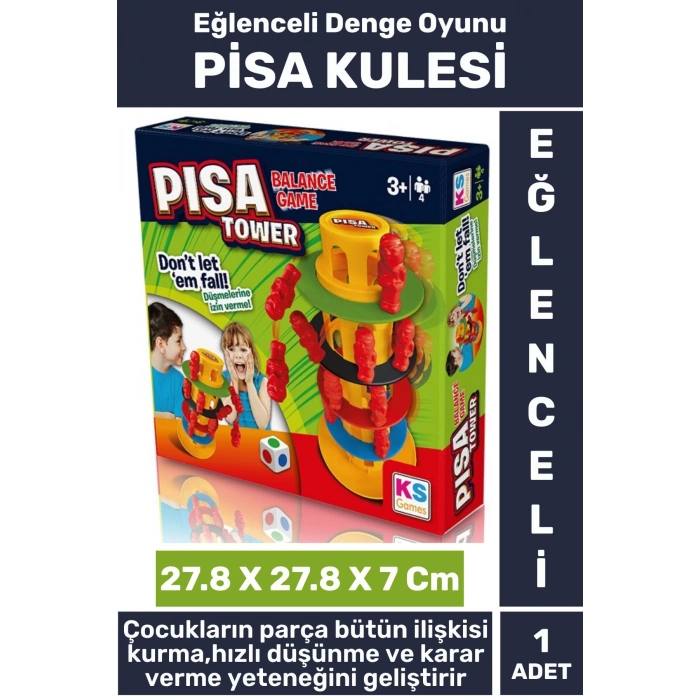 Eğlenceli Eğitici Parça Bütün İlişki Kurma Hızlı Düşünme Karar Verme Becerisi Oyunu PİSA KULESİ