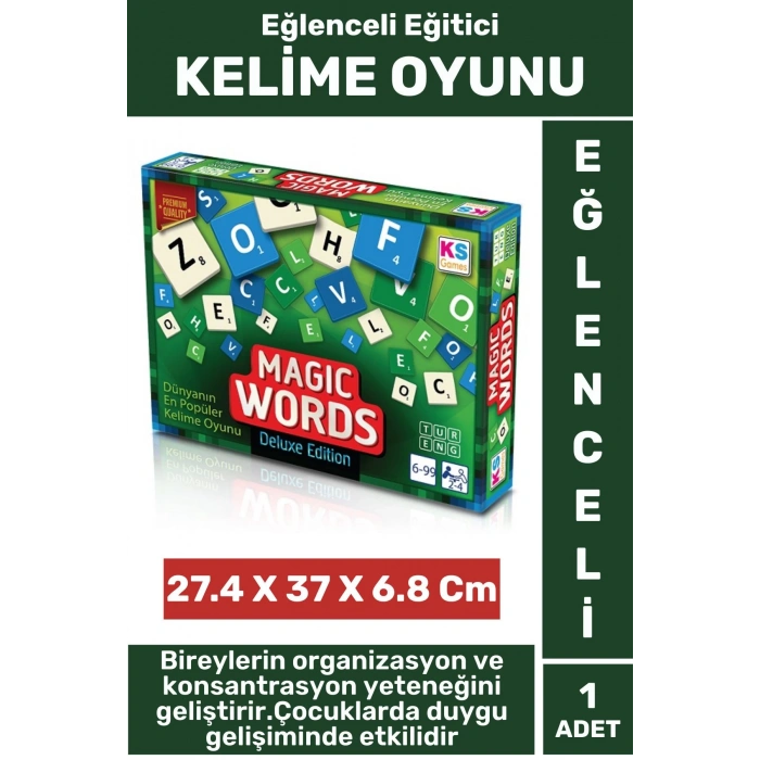 Deluxe Eğlenceli Eğitici Organizasyon Konsantrasyon Gelişimi İlişki Kurma Becerisi Oyun KELİME OYUNU
