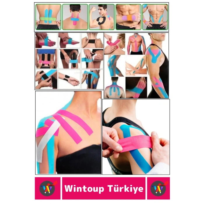 Premium Hızlı Etki Kas Bel Bacak Kol Boyun Sırt Omuz Karın Kalça Spor 5 Metre Isı Ağrı Bandı Pembe