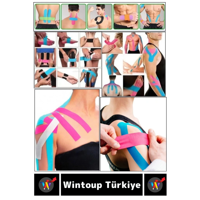Premium Hızlı Etki Kas Bel Bacak Kol Boyun Sırt Omuz Karın Kalça Spor 5 Metre Isı Ağrı Bandı Siyah