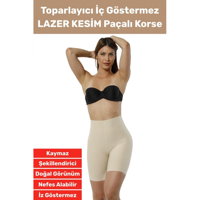 Özel Üretim İz İç Göstermez Kaymaz Sıkılaştırıcı Şekillendirici LAZER KESİM Paçalı Korse